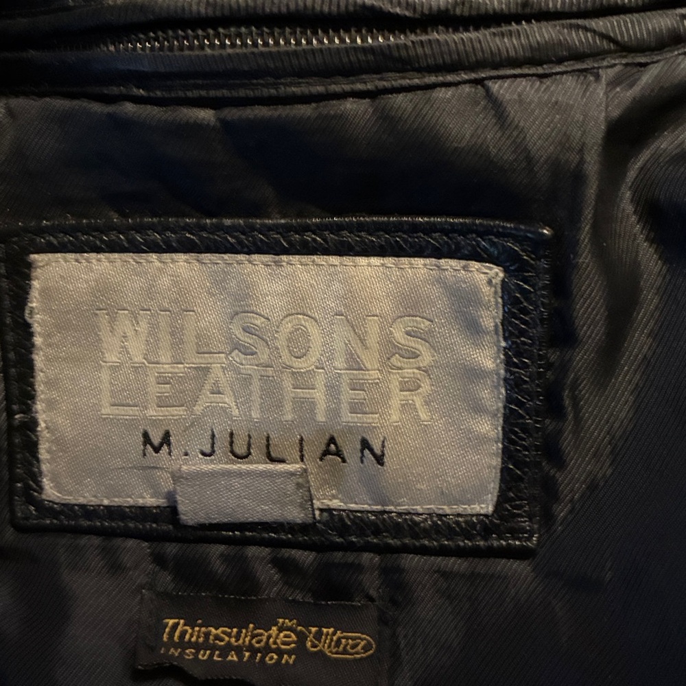 Wilsons Leather Black Lined Jacket with Thinsulate Tag